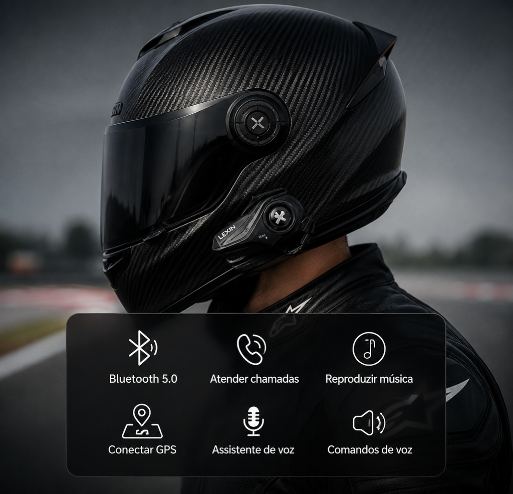 Auricular Bluetooth G1 para Capacete de Moto | HD e IP67
