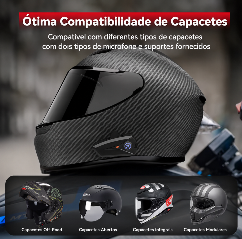 Auricular Bluetooth para Capacete de Moto XGP X1 | IP67