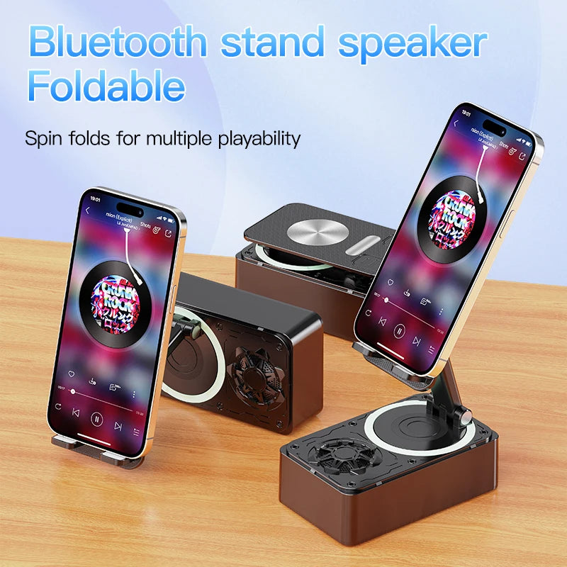 Suporte Bluetooth 3 em 1 com Coluna e Power Bank Dobrável