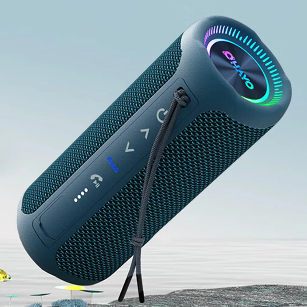 Azul Cor Coluna Bluetooth Portátil 35W IPX7 com Graves Potentes
