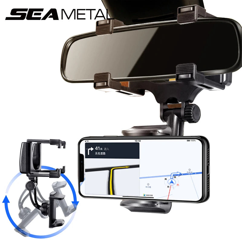 Suporte de Telemóvel Retrovisor para Carro – Rotação Livre