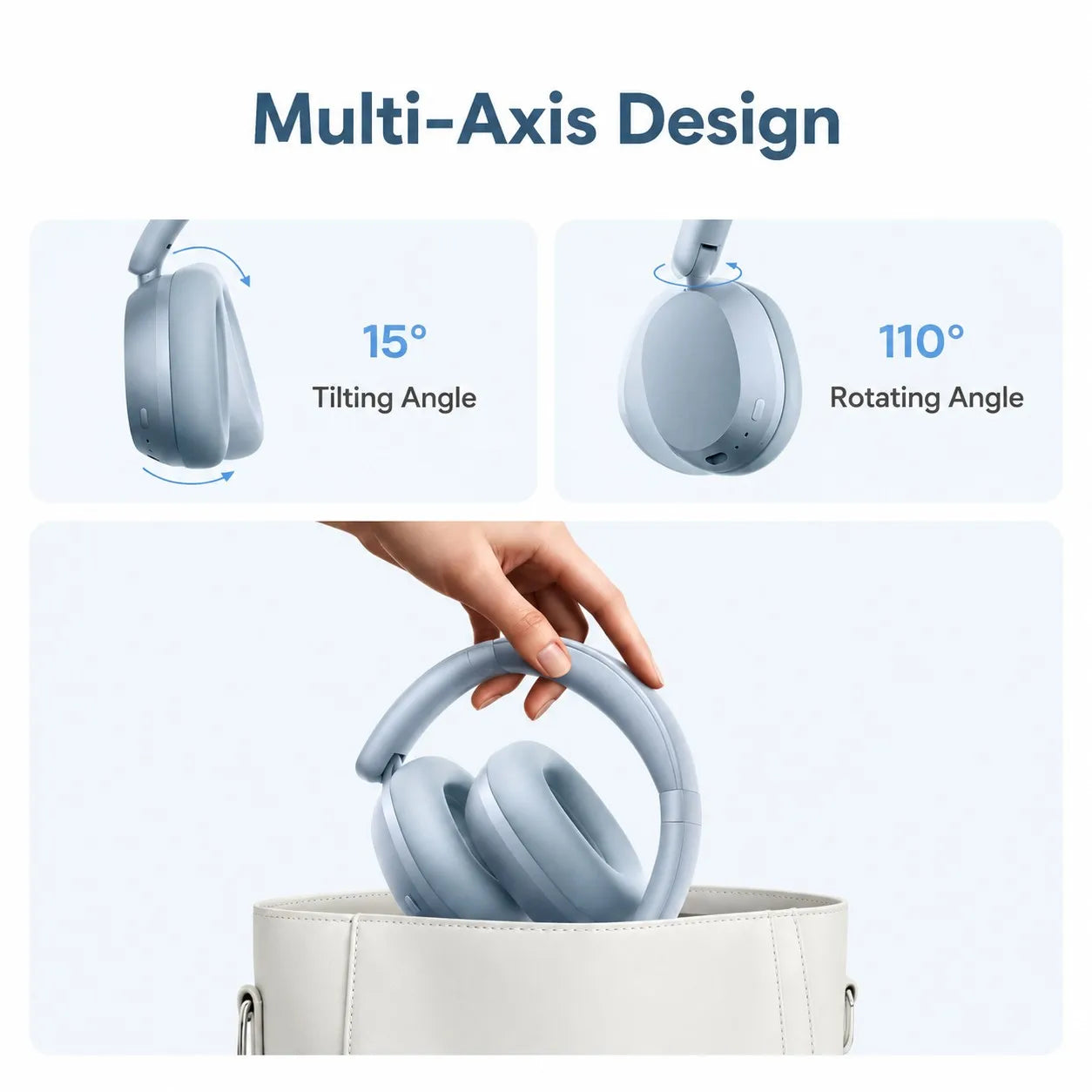 Auscultadores Bluetooth Over-Ear com Cancelamento Ativo