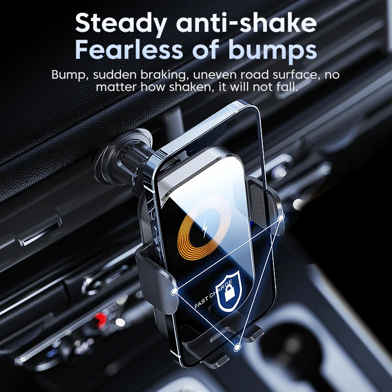 Suporte Carro Carregador Wireless 15W com Sensor Inteligente