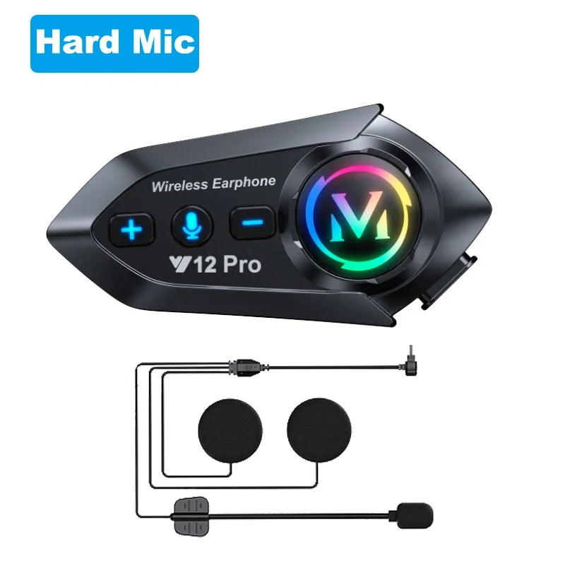 1 un. Microfone Rígido Cor Intercom Bluetooth Para Capacete Moto IP56 Até 500 m
