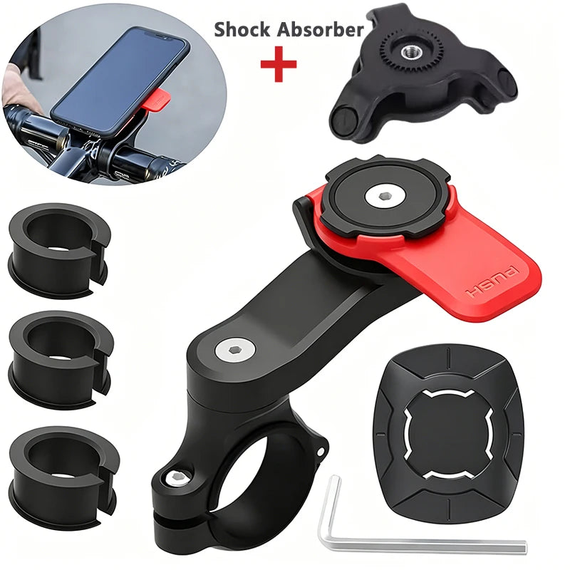 Vermelho com Absorvedor Cor Suporte de Telemóvel para Moto e Bicicleta com Amortecedor