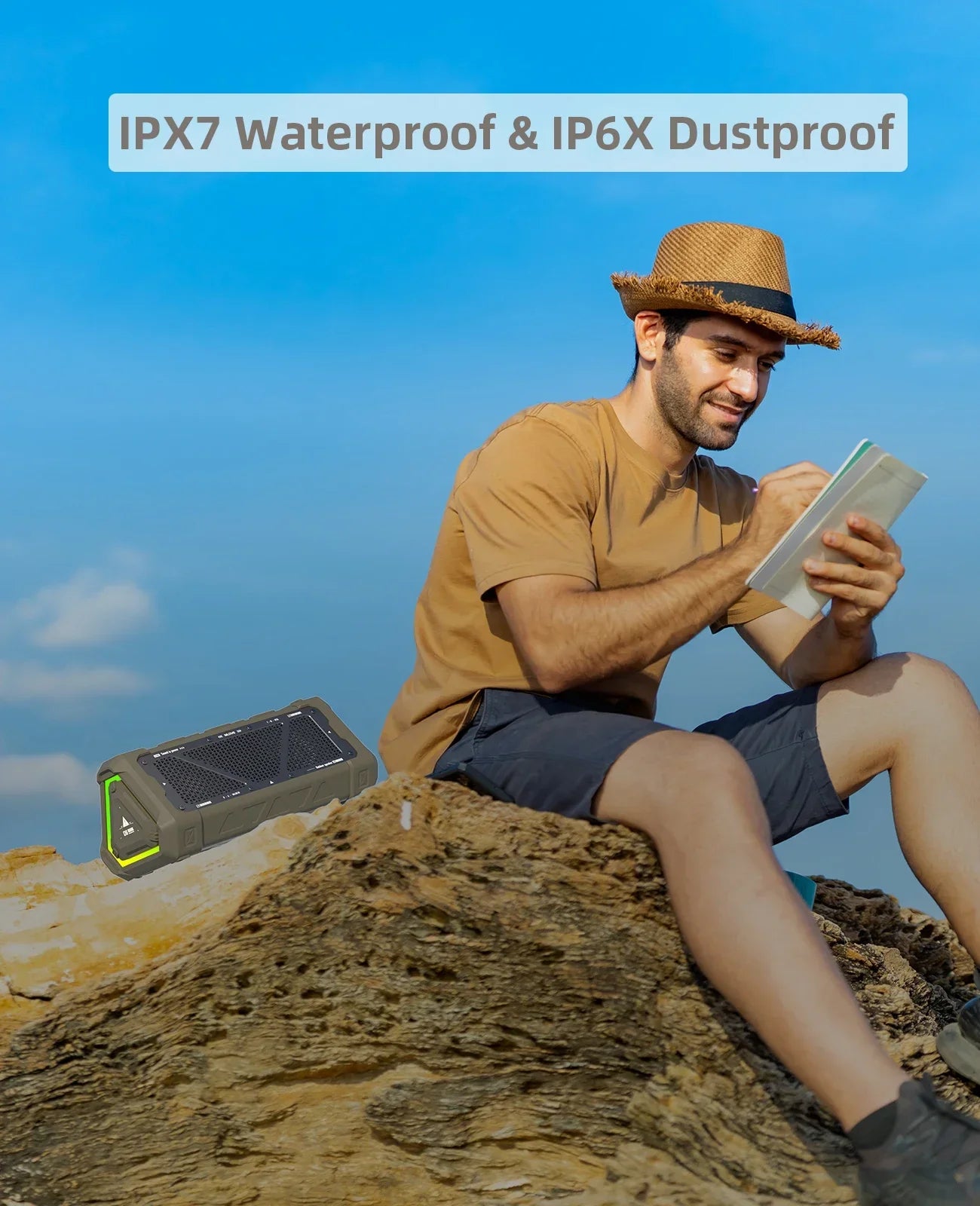 Coluna Bluetooth Portátil 40W IPX7 com Luzes RGB