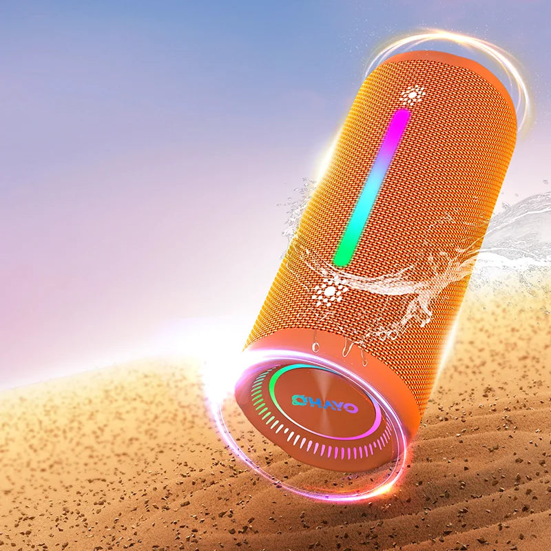 laranja Cor Coluna Bluetooth Portátil 35W IPX7 com Graves Potentes