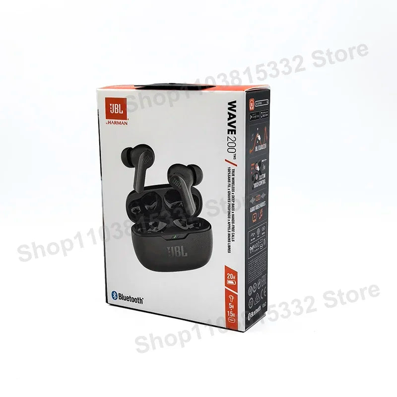 preto Cor Auriculares Bluetooth TWS In-Ear com Microfone Integrado