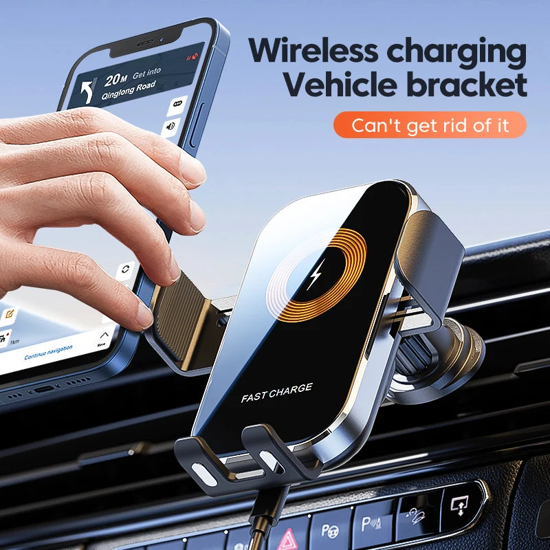 Suporte Carro Carregador Wireless 15W com Sensor Inteligente