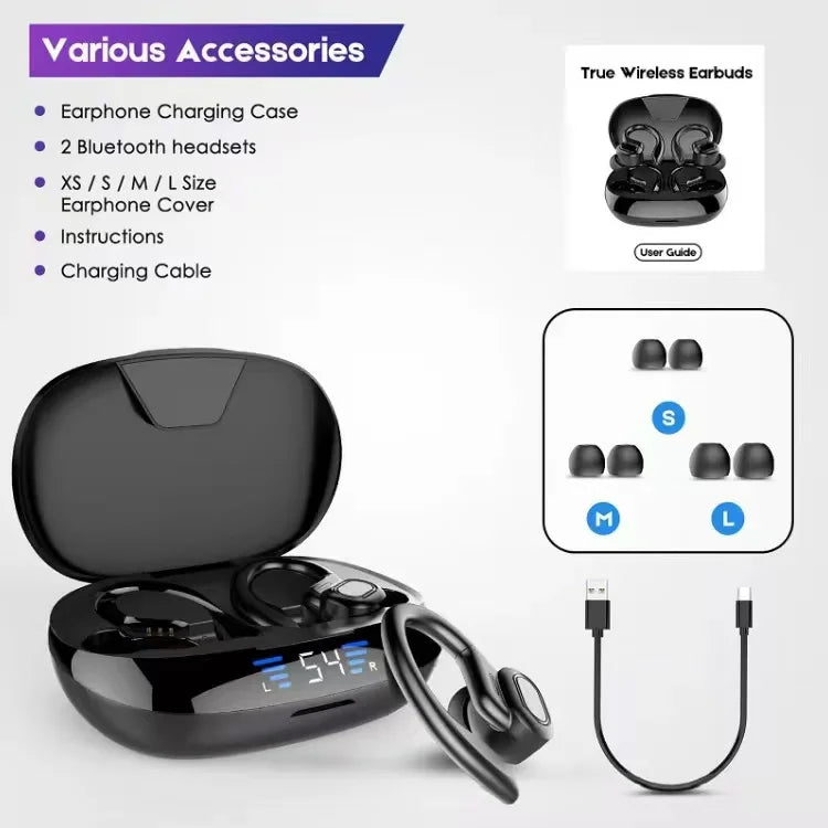 Auscultadores Bluetooth Desportivos True Wireless IPX5