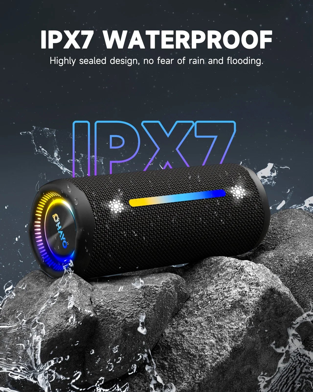 Coluna Bluetooth Portátil 35W IPX7 com Graves Potentes