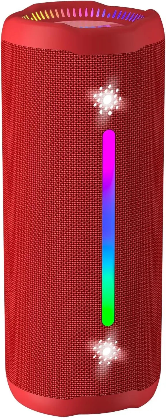 Vermelho Cor Coluna Bluetooth Portátil 35W IPX7 com Graves Potentes