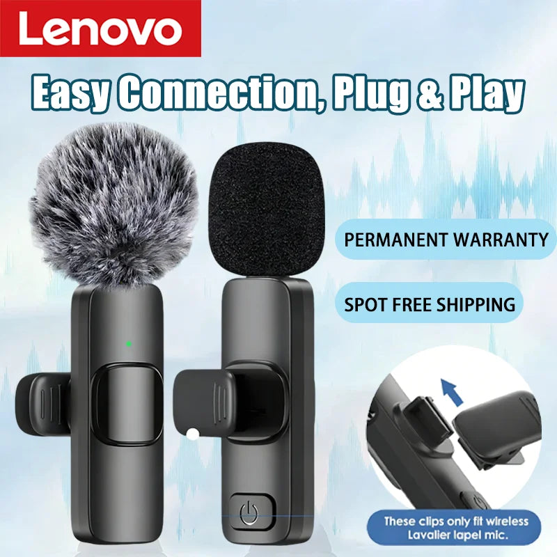 Microfone De Lapela Sem Fios Portátil Para Telemóvel