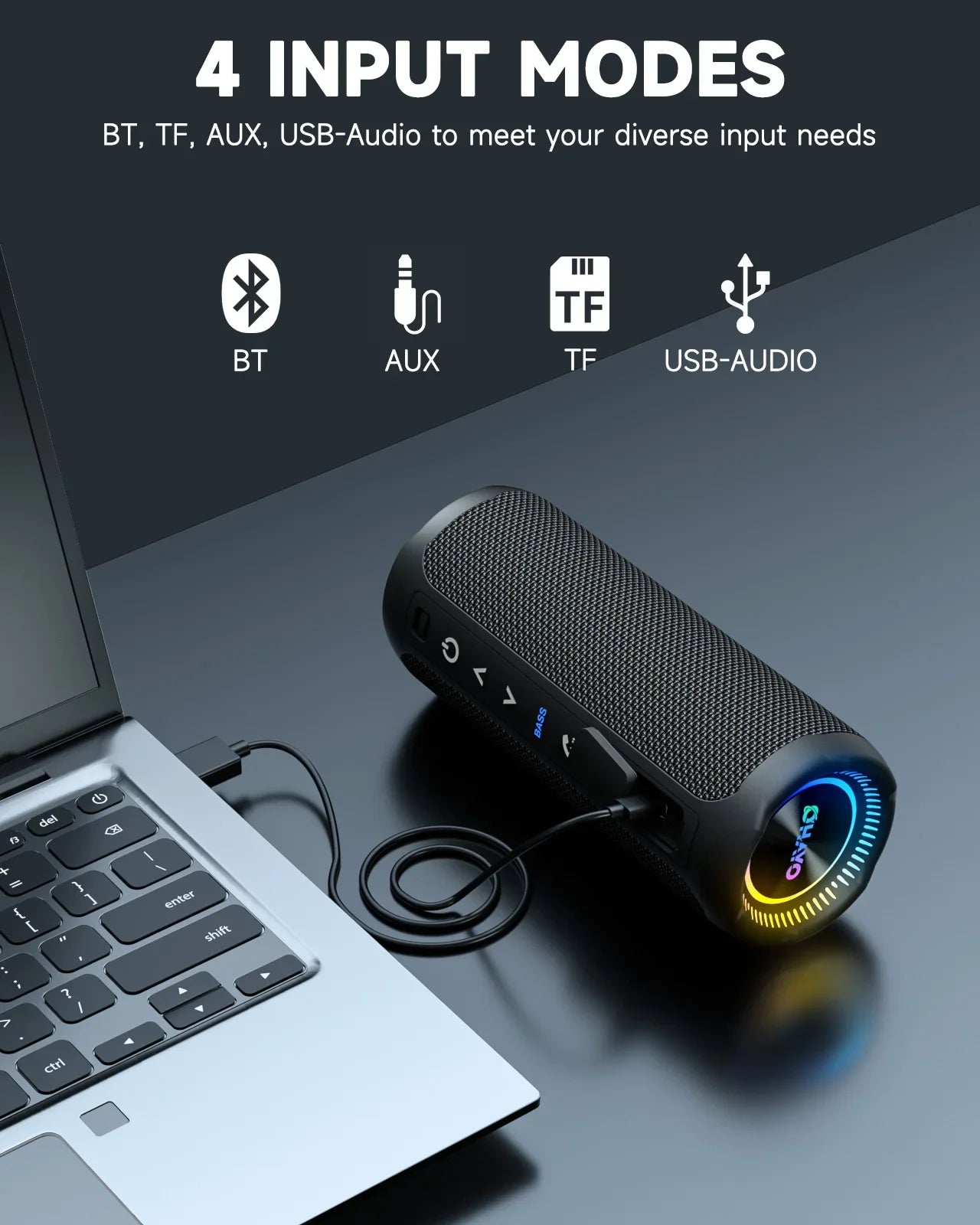 Coluna Bluetooth Portátil 35W IPX7 com Graves Potentes