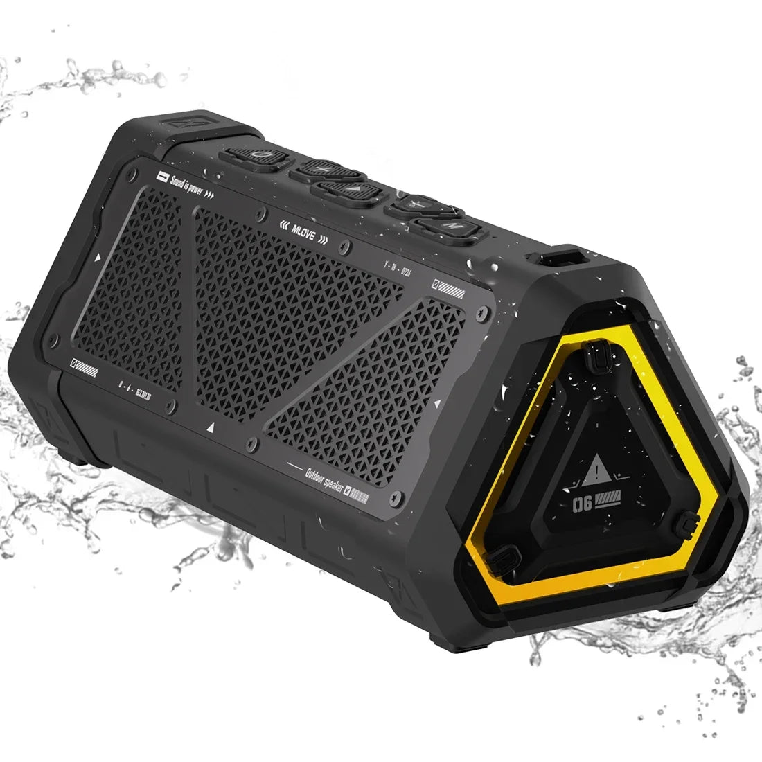 Coluna Bluetooth Portátil 40W IPX7 com Luzes RGB