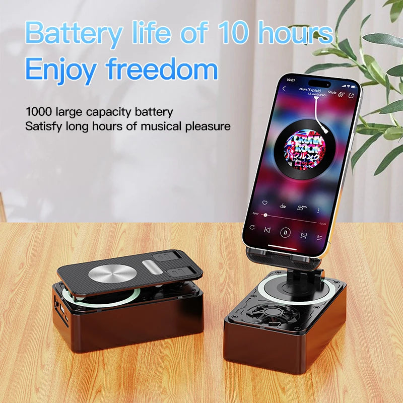 Suporte Bluetooth 3 em 1 com Coluna e Power Bank Dobrável