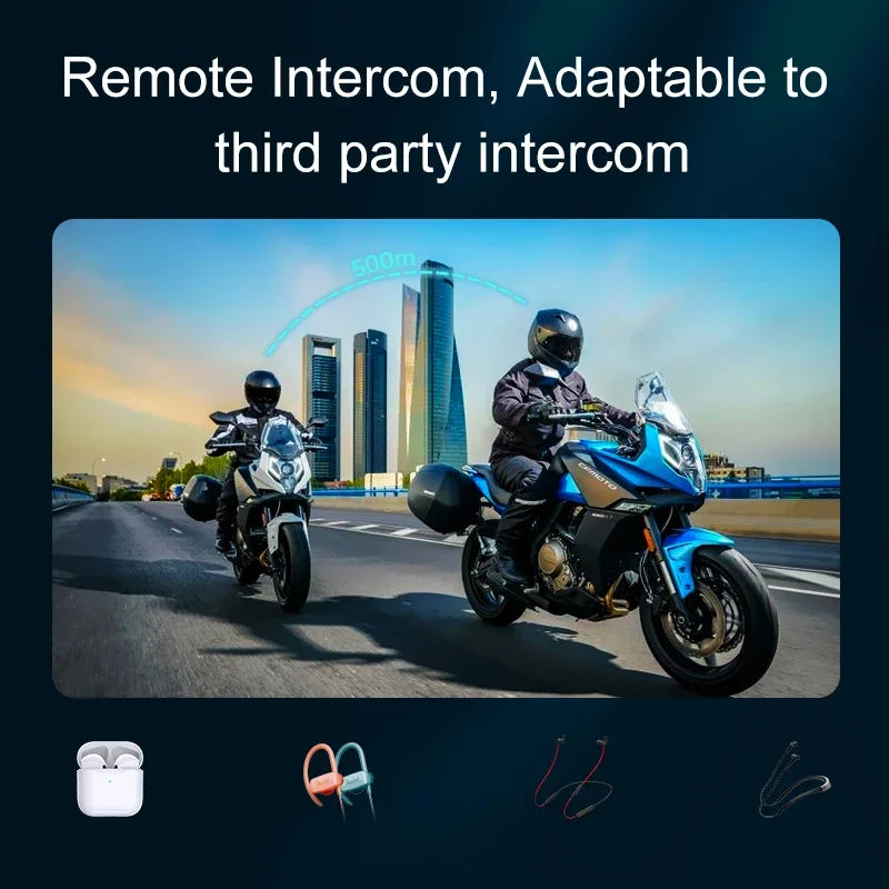 Intercom Bluetooth Para Capacete Moto IP56 Até 500 m