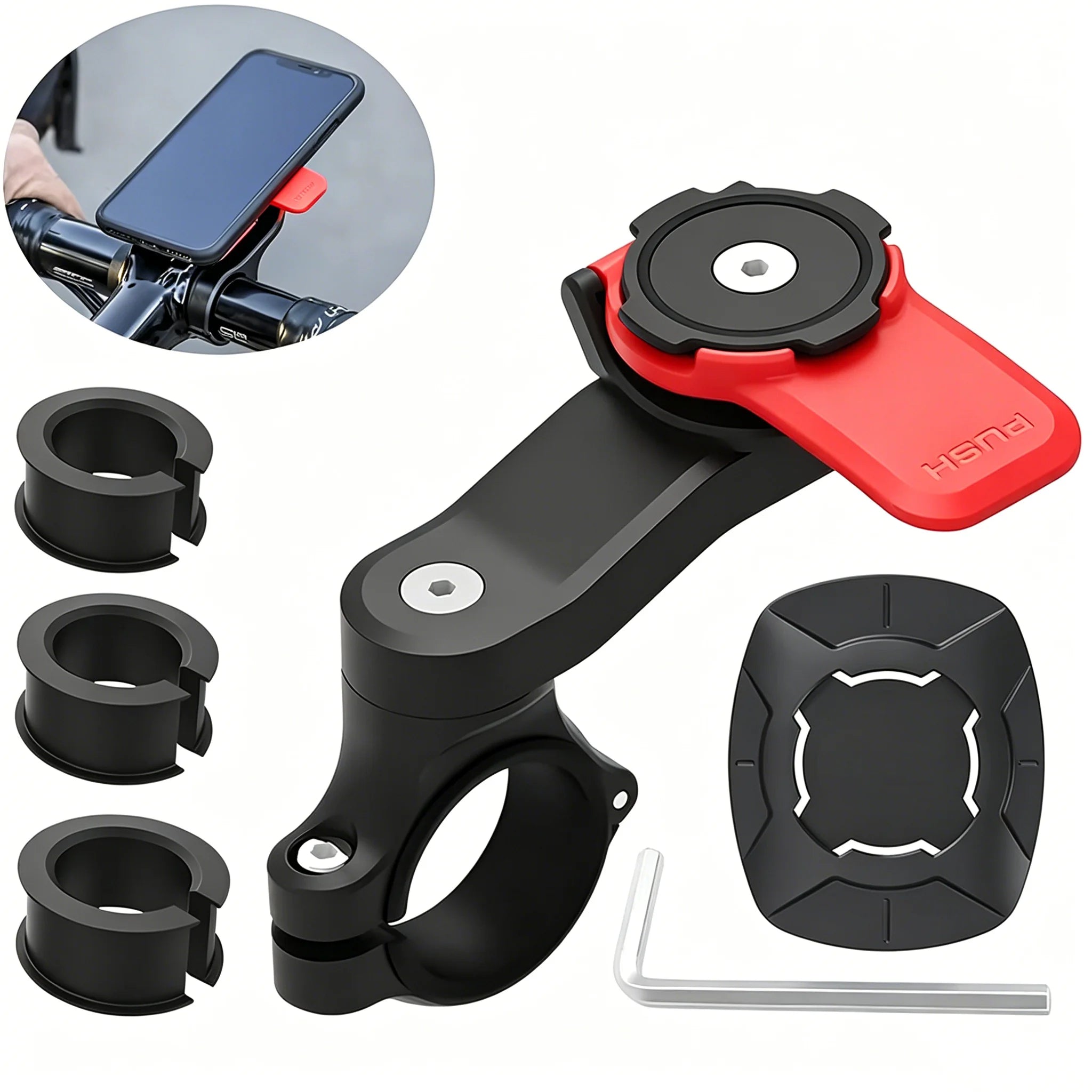 Vermelho Cor Suporte de Telemóvel para Moto e Bicicleta com Amortecedor