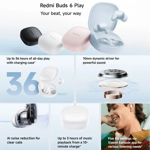 Auriculares Bluetooth TWS com Cancelamento de Ruído AI